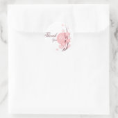 Sticker Rond Fleurs roses Merci papillon (Sac)