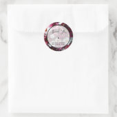 Sticker Rond Fleurs roses Mercis pour petites entreprises (Sac)