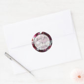 Sticker Rond Fleurs roses Mercis pour petites entreprises (Enveloppe)