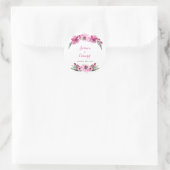 Sticker Rond Fleurs roses romantiques Mariage d'aquarelle (Sac)