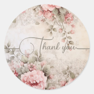 Sticker Rond Fleurs roses roses rose rougissent élégant