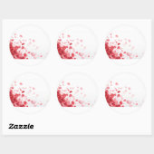 Sticker Rond fleurs rouges (Feuille)