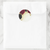 Sticker Rond fleurs rouges noires or feuille mariage (Sac)