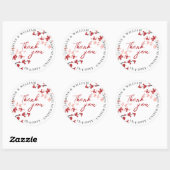 Sticker Rond Fleurs rouges Sakura Fleurs cerises fleurs Mariage (Feuille)