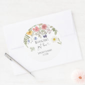 Sticker Rond Fleurs sauvages aquarelle (Enveloppe)