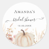 Sticker Rond Fleurs sauvages automne pêche amour citrouille sho (Devant)