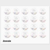Sticker Rond Fleurs sauvages - Bébé en baby shower fleuri (Feuille)