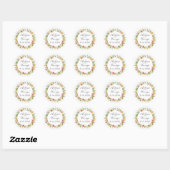 Sticker Rond Fleurs sauvages d'aquarelle simple et Mariage de f (Feuille)