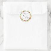 Sticker Rond Fleurs sauvages d'aquarelle simple et Mariage de f (Sac)