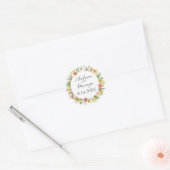Sticker Rond Fleurs sauvages d'aquarelle simple et Mariage de f (Enveloppe)