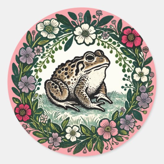Sticker Rond Fleurs sauvages de crapaud (Devant)