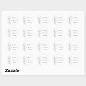 Sticker Rond Fleurs sauvages de mariage beige (Feuille)