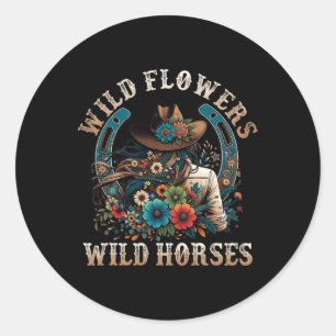 Sticker Rond Fleurs sauvages du couteau de soleil du Sud - Fleu