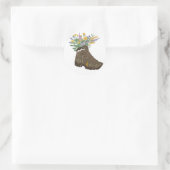 Sticker Rond Fleurs sauvages en Randonnée Boot Camping T-Shirt  (Sac)