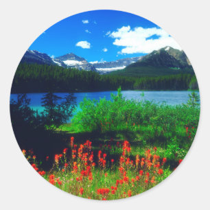 Sticker Rond Fleurs sauvages indiens