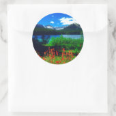 Sticker Rond Fleurs sauvages indiens (Sac)