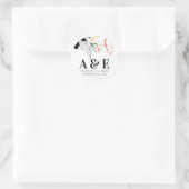 Sticker Rond Fleurs sauvages Moderne Bohème Accents noirs  (Sac)