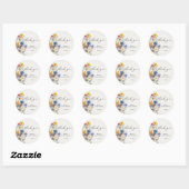 Sticker Rond Fleurs Sauvages Remerciements Baby Shower de Maria (Feuille)