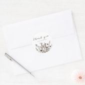 Sticker Rond Fleurs sauvages rustiques Herbacé Fleurale Remerci (Enveloppe)