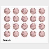 Sticker Rond Fleurs sauvages séchées rose blush Boho Écriture M (Feuille)