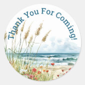 Sticker Rond Fleurs sauvages sur le Baby shower de plage (Devant)