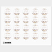 Sticker Rond Fleurs sauvages violettes bordure douche de mariée (Feuille)