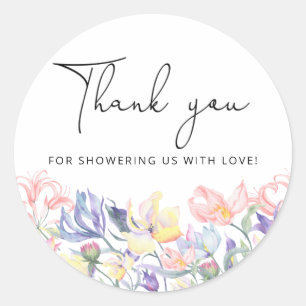 Sticker Rond Fleurs sauvages vous remercient