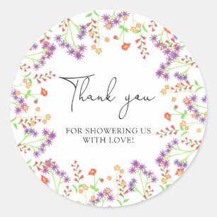 Sticker Rond Fleurs sauvages vous remercient
