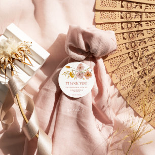 Sticker Rond Fleurs sauvages Whimsical, Fleurs Bohémiennes