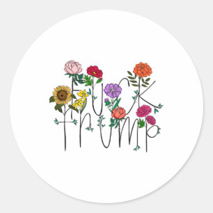 Sticker Rond Fleurs Subtiles Anti Trump