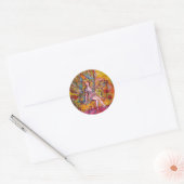 Sticker Rond FLEURS SUR L'imaginaire ROSE IRIS (Enveloppe)