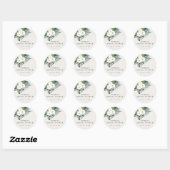 Sticker Rond Fleurs tropicales blanches sur fond de verdure  (Feuille)