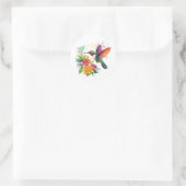 Sticker Rond Fleurs tropicales des colibris (Sac)