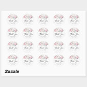 Sticker Rond Fleurs tropicales exotiques Mariage rose (Feuille)