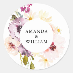 Sticker Rond Fleurs Vintage