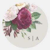 Sticker Rond Fleurs vintage blooms (Devant)