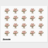 Sticker Rond Fleurs vintages (Feuille)