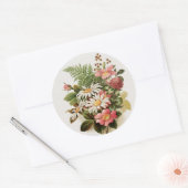 Sticker Rond Fleurs vintages (Enveloppe)