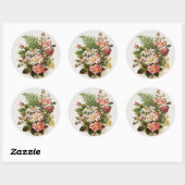 Sticker Rond Fleurs vintages (Feuille)