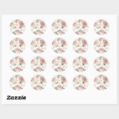 Sticker Rond Fleurs vintages (Feuille)