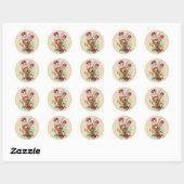 Sticker Rond Fleurs vintages I (Feuille)