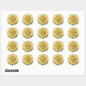 Sticker Rond Fleurs vintages - Mariage de automne d'automne (Feuille)