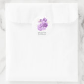 Sticker Rond Fleurs violet et ivoire (Sac)