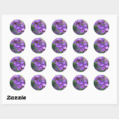 Sticker Rond Fleurs violettes (Feuille)