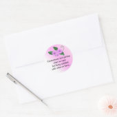 Sticker Rond Fleurs violettes avec message - Contentement (Enveloppe)