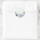Sticker Rond fleurs violettes bleues verdure botanique (Sac)