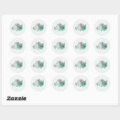 Sticker Rond fleurs violettes bleues verdure botanique (Feuille)
