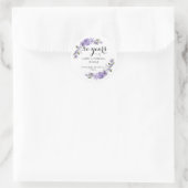 Sticker Rond Fleurs violettes de lavande 50e anniversaire maria (Sac)
