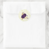 Sticker Rond fleurs violettes royales or marbre feuille (Sac)