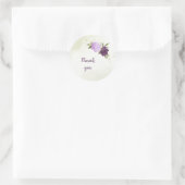 Sticker Rond fleurs violettes vert feuille mariage (Sac)